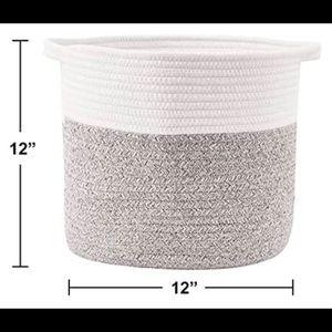 HITSLAM Woven Laundry Basket Storage Bin: 12"x12"x12" Rope Basket with Handle